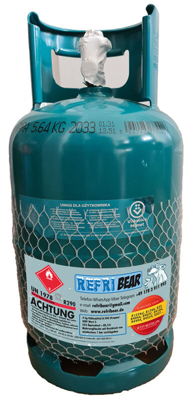 R290 5kg in Eigentumsflasche Mehrweg Stahl